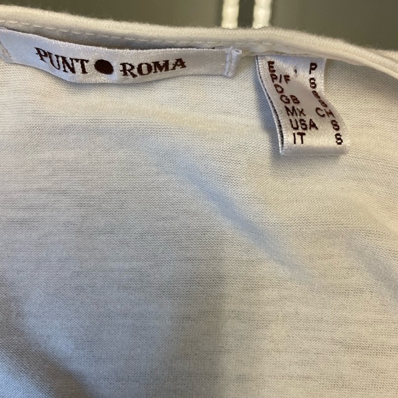 Punto Roma 3/4 length sleeve vneck cream and gold blouse women’s size Small - Picture 6 of 6